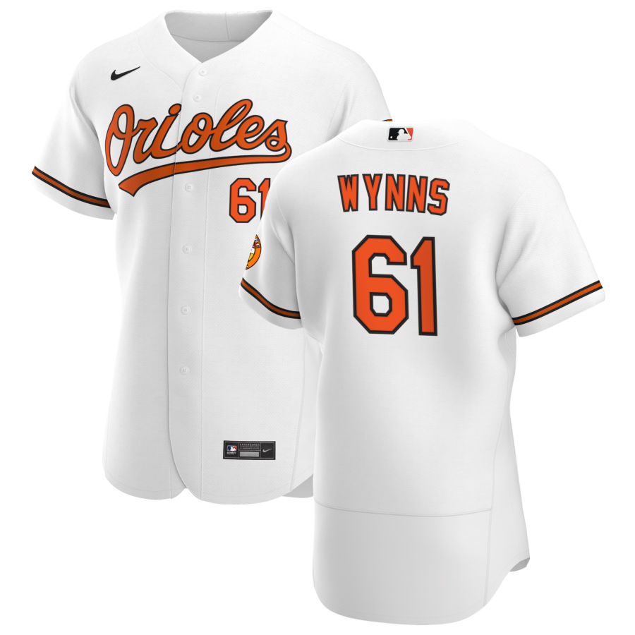 Baltimore Orioles 61 Austin Wynns Men Nike White Home 2020 Authentic Player MLB Jersey